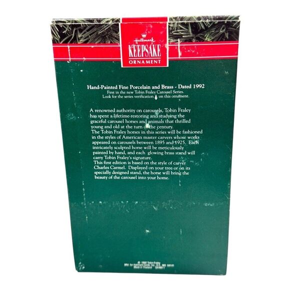 Hallmark Keepsake Ornament 1992 Tobin Fraley Fine Porcelain & Brass Carousel Hor - Picture 6 of 8